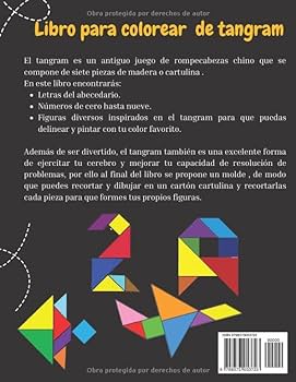 Libro para colorear de tangram para niãos libro para colorear de tangram para niãos de y aãos nãmeros abecedario y figuras hechas con tangram spanish edition geniuz magic books