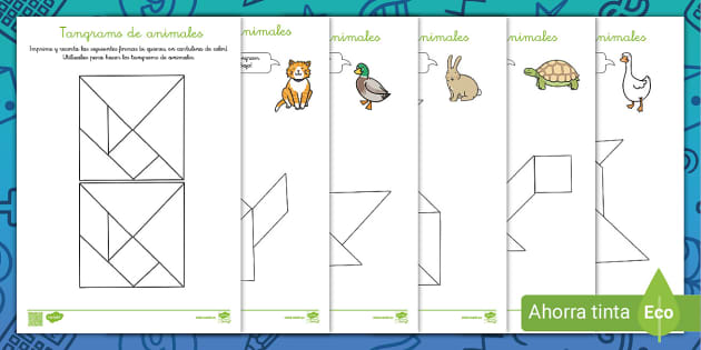 Cuadernillo tangrams de animales teacher made