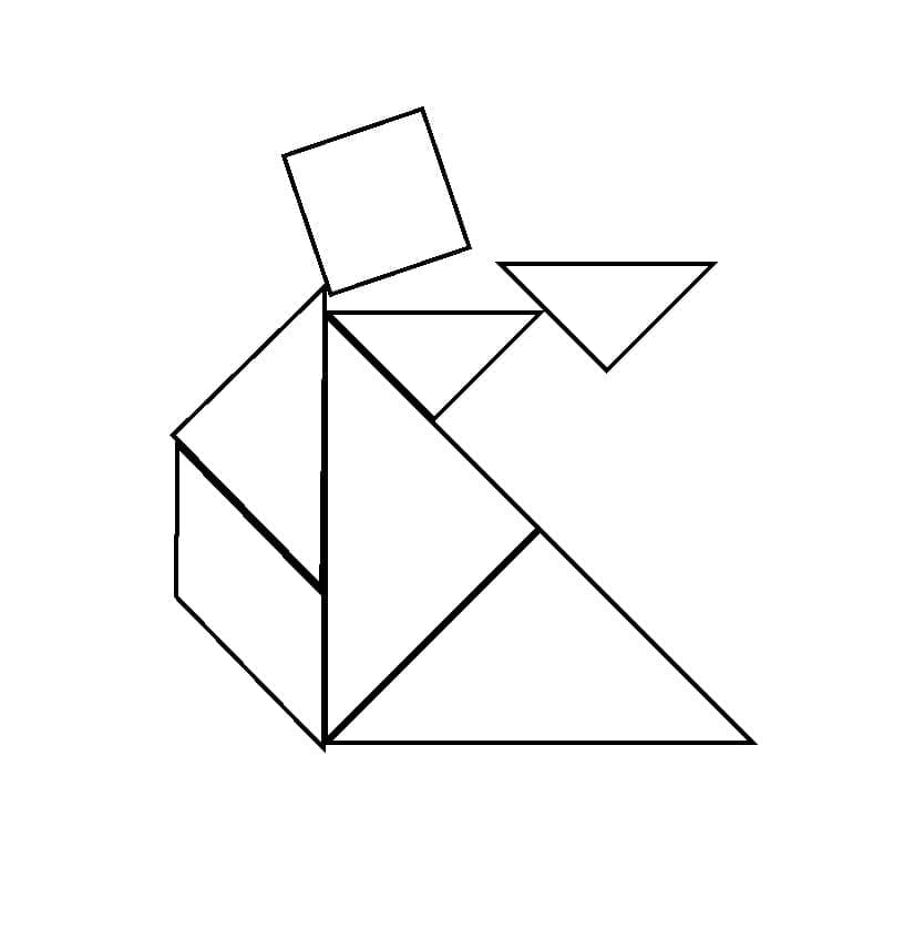 Printable chinese tangram coloring page