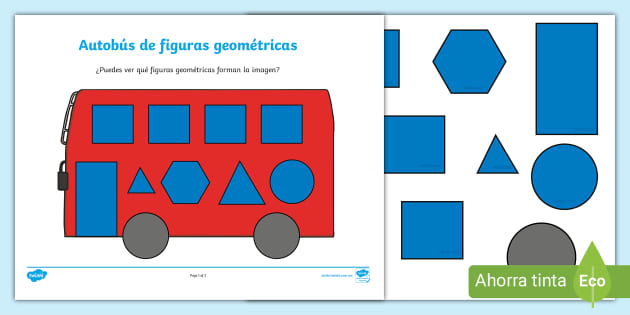 Hoja de actividad autobãºs de figuras geomãtricas