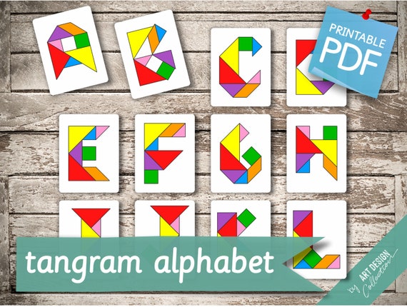 Alfabeto tangram tarjetas montessori tarjetas flash nomenclatura flashcards pdf tarjetas imprimibles preescolar