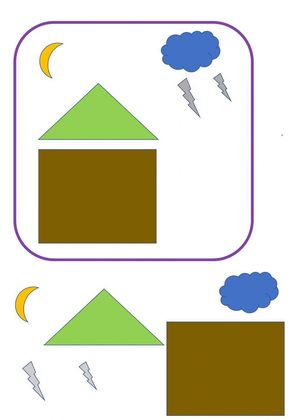 Tangram house worksheet live worksheets