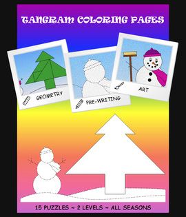 Tangram coloring pages