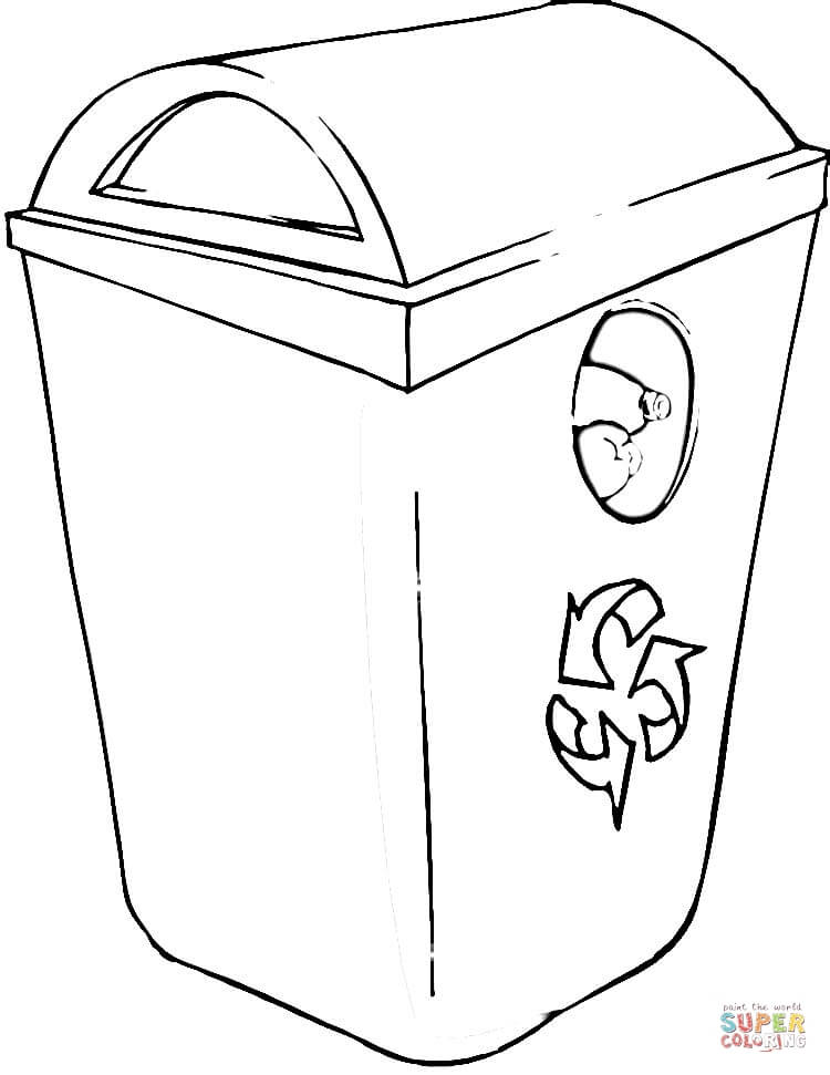 Recycling bin coloring page free printable coloring pages