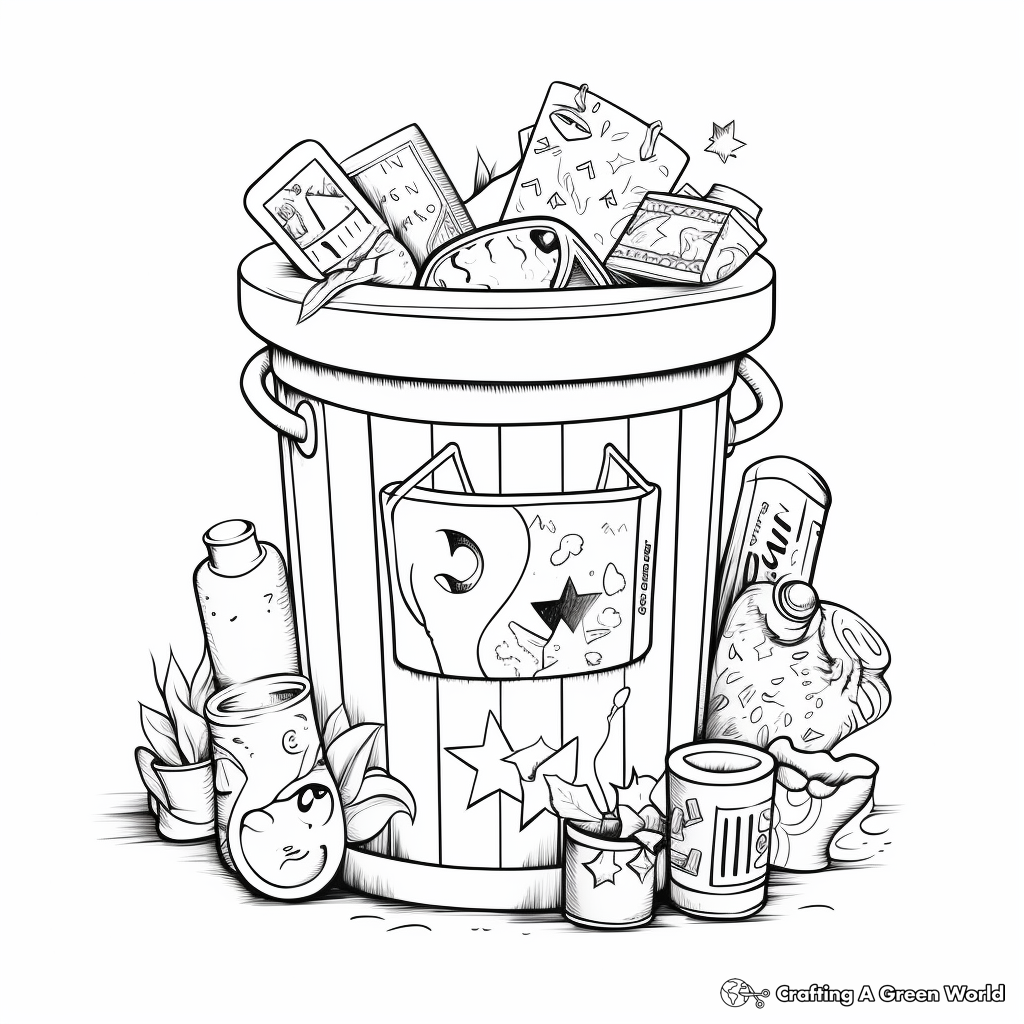 Trash can coloring pages