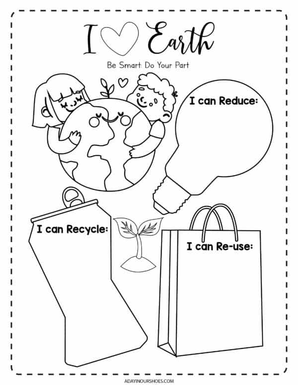 Recycling worksheets for kids pdf printable