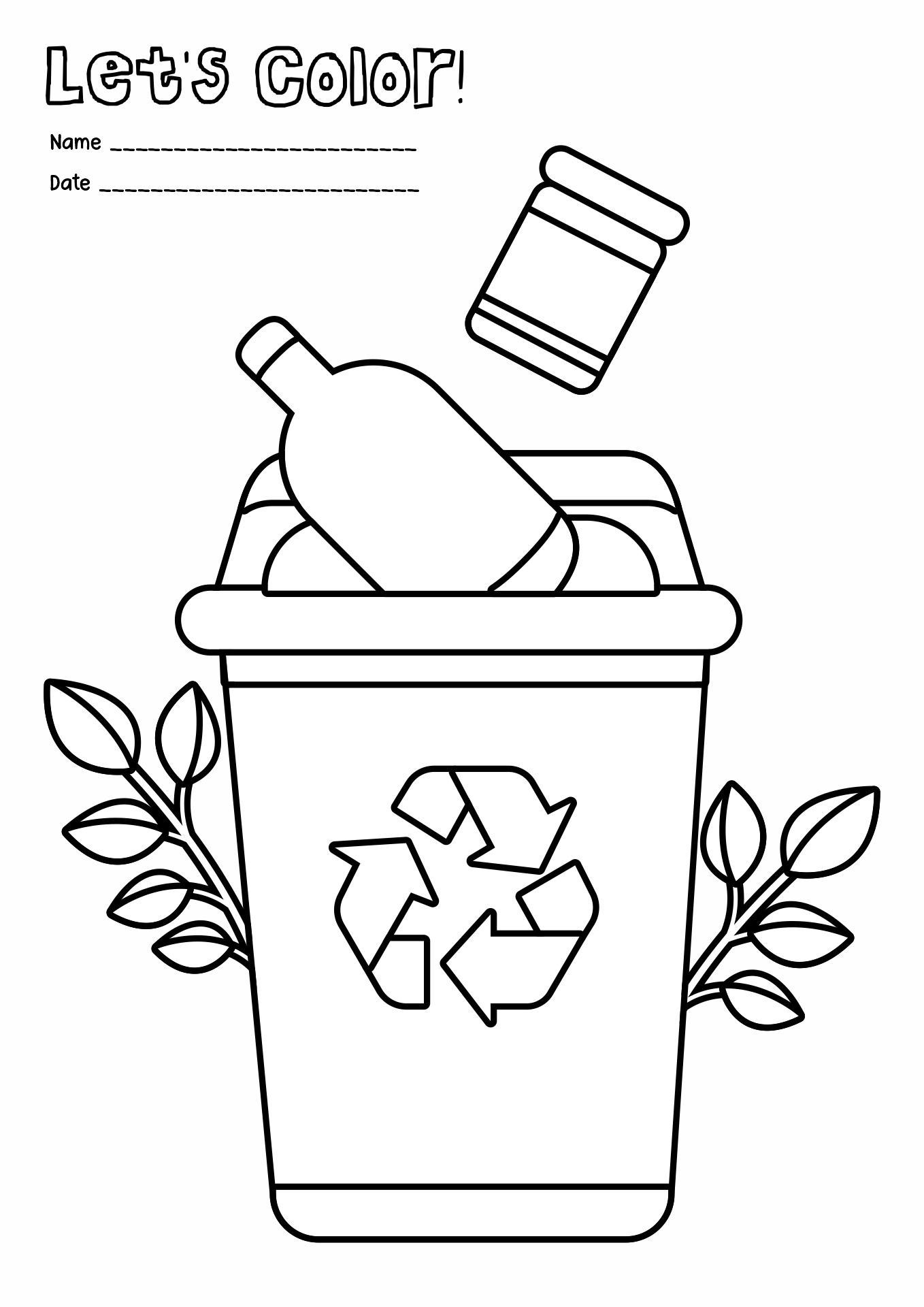 Recycling coloring pages