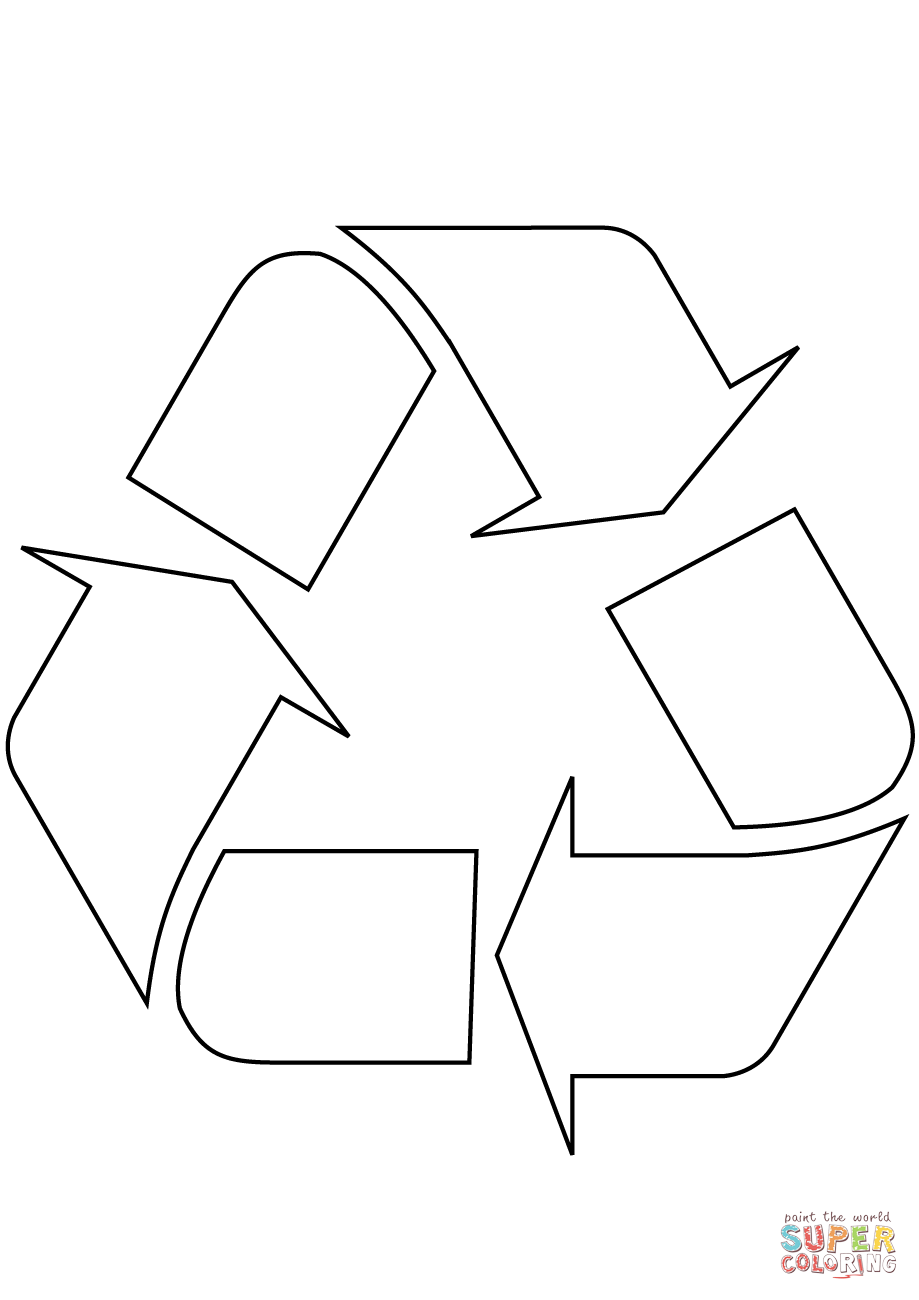 Recycling logo coloring page free printable coloring pages