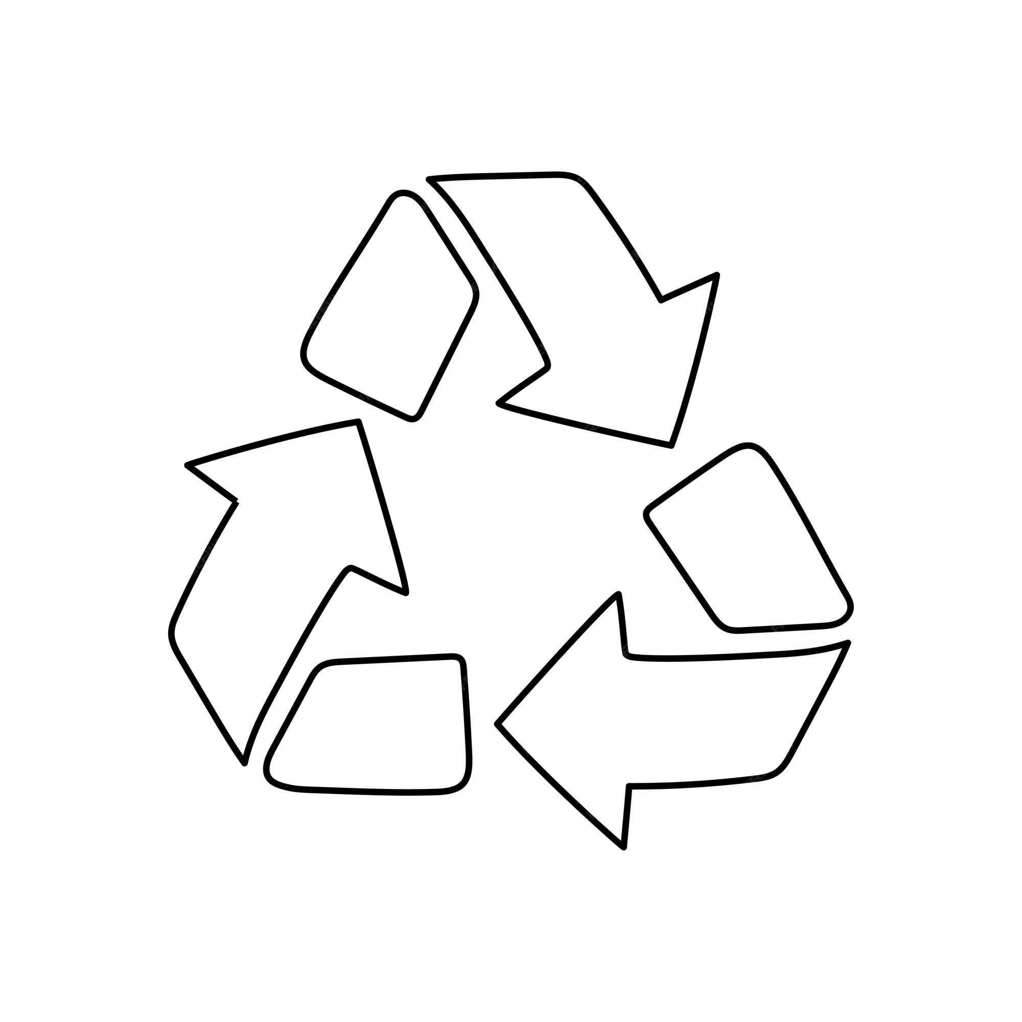 Premium vector recycle symbol vector icon in doodle style