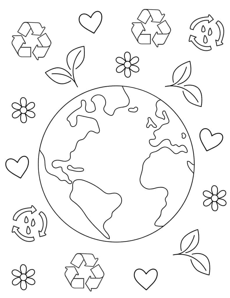 Free printable earth day coloring pages for kids