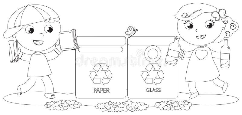 Recycle bin coloring stock illustrations â recycle bin coloring stock illustrations vectors clipart