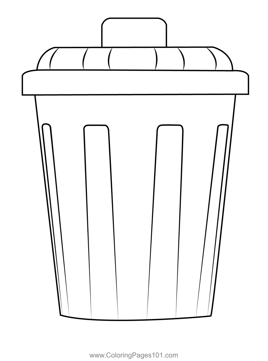 Garbage can coloring page garbage can coloring pages everyday objects