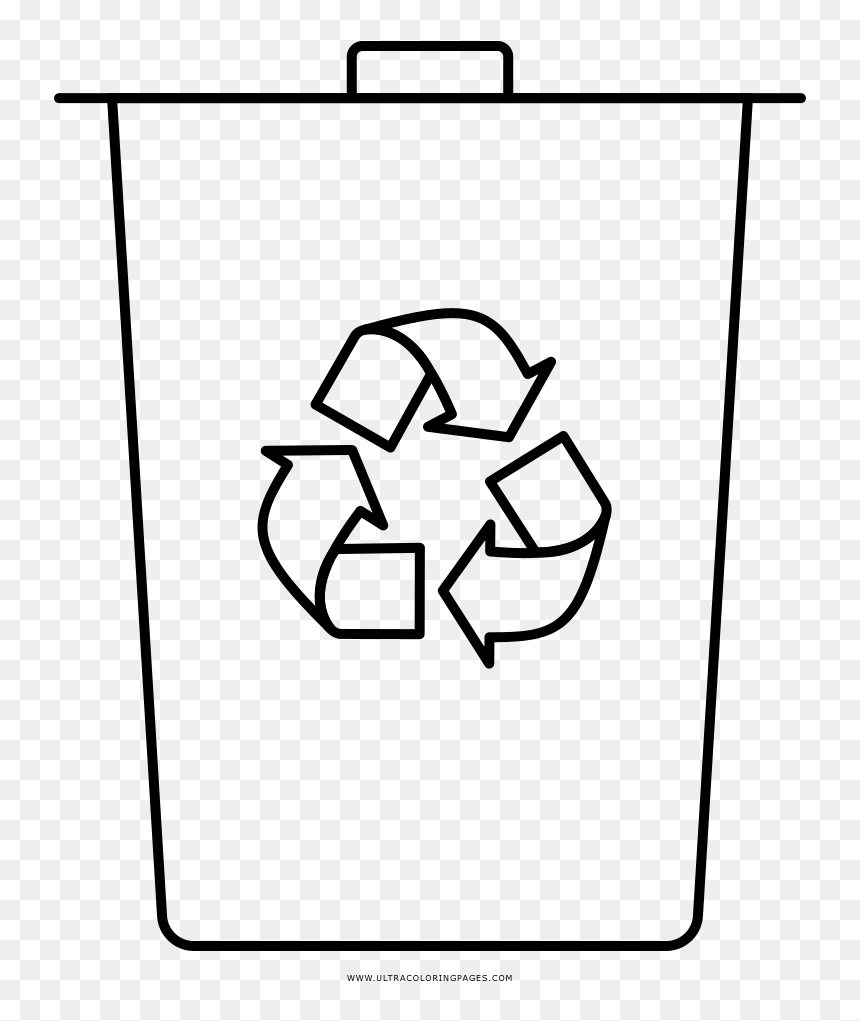 Recycle bin coloring page