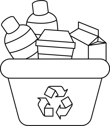 Premium vector a vector of recycle bin in black and white coloring