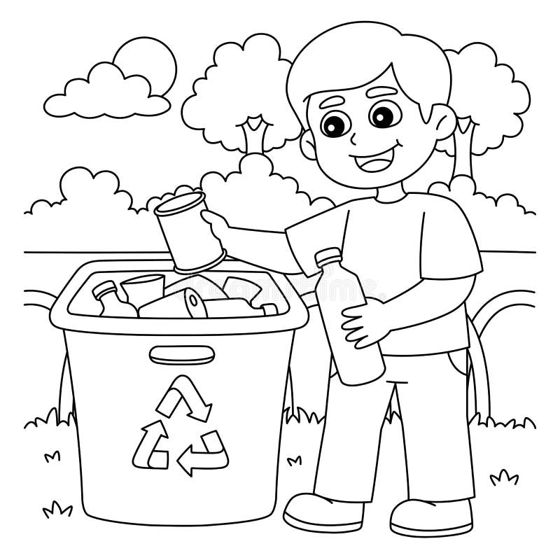 Recycling coloring page stock illustrations â recycling coloring page stock illustrations vectors clipart