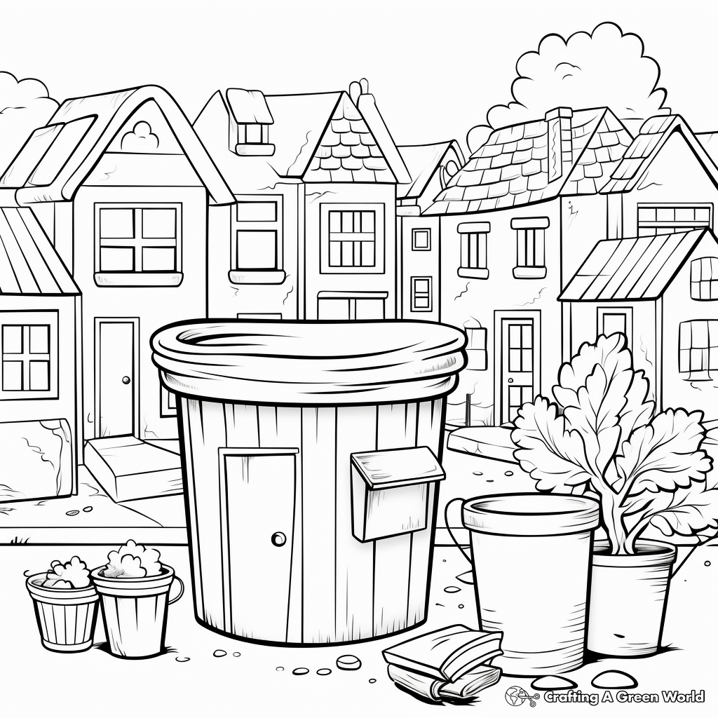 Trash can coloring pages