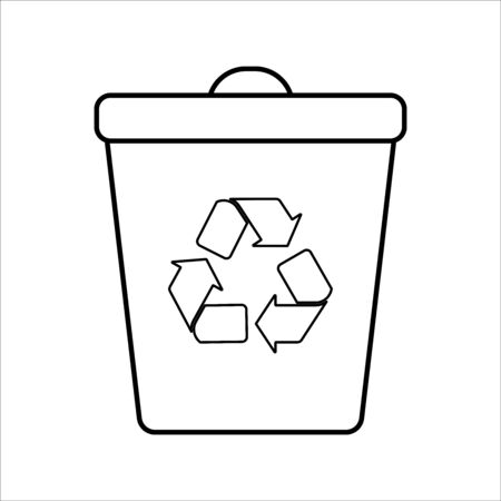 Recycling bin line drawing stock photos and images