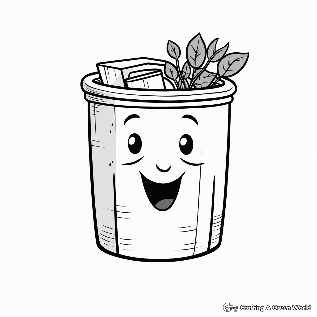 Trash can coloring pages