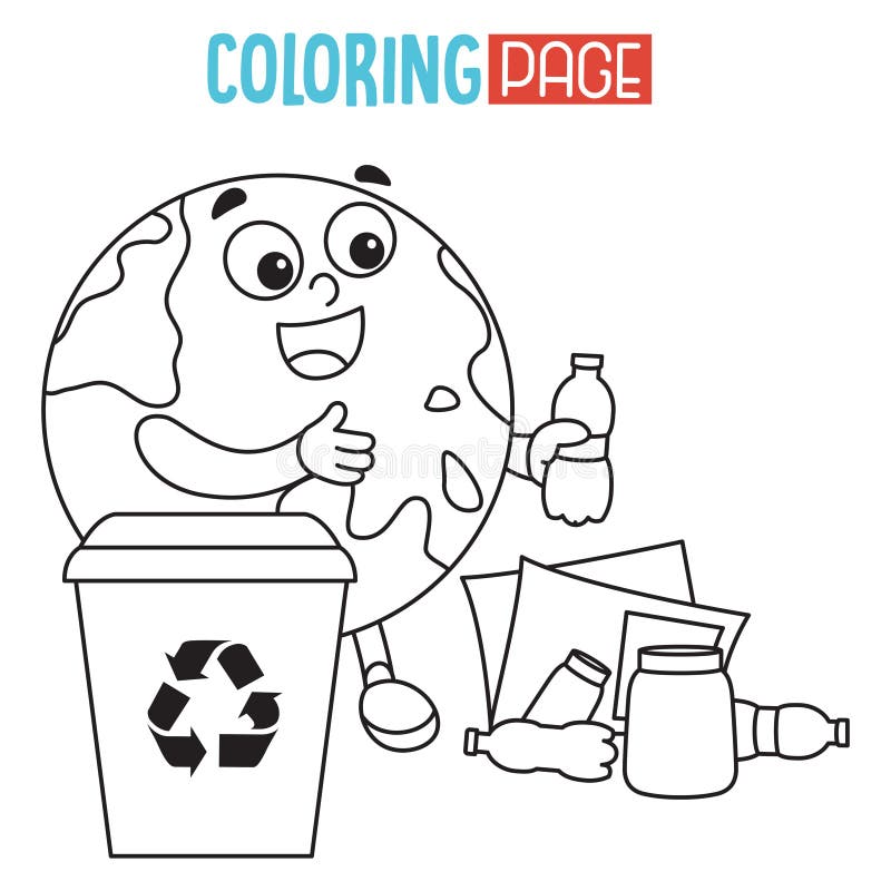 Recycle bin coloring page stock illustrations â recycle bin coloring page stock illustrations vectors clipart