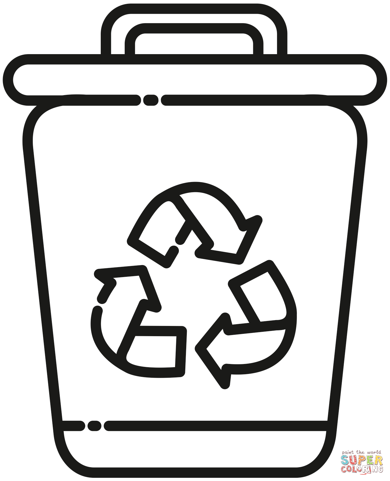 Recycling bin coloring page free printable coloring pages