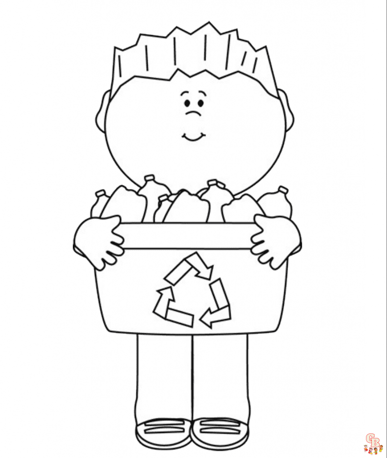 Printable recycling coloring pages free for kids and adults