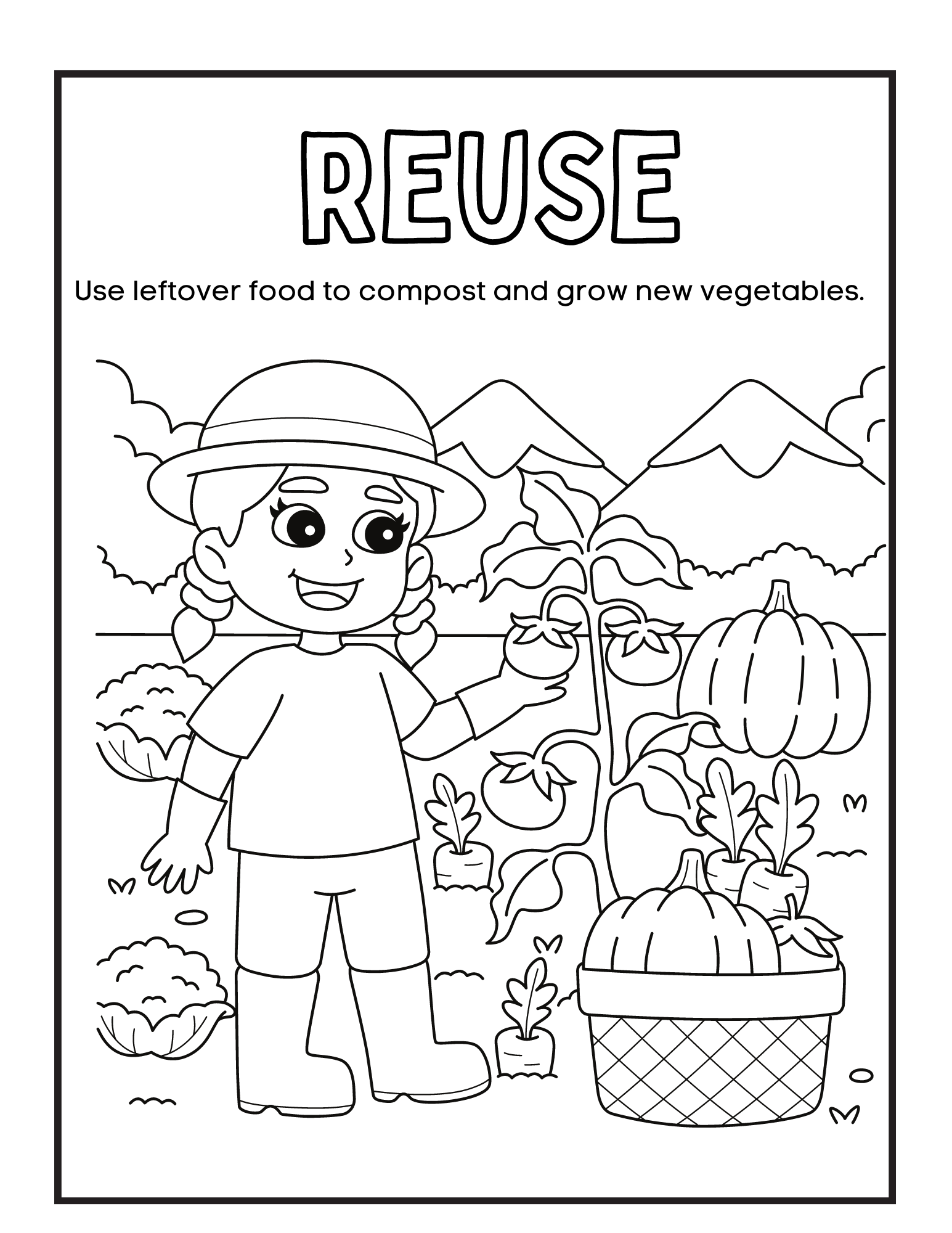 Reduce reuse recycle coloring pages â