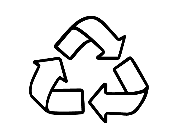 Recycling symbol coloring page