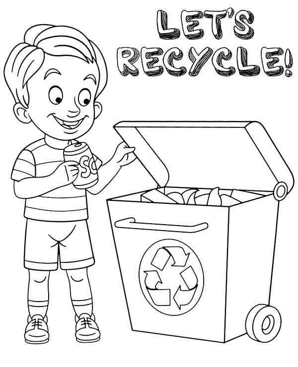 Lets recycle coloring page recycling