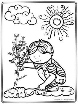 Earth day and recycling coloring pages freebie by learning with the owl