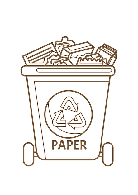 Premium vector go green technology paper reusable reduce recycle eco friendly cartoon coloring pages activity