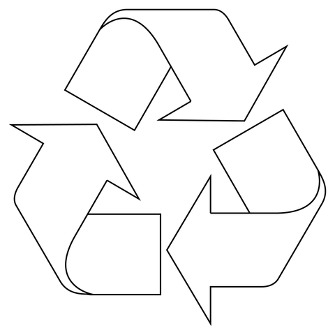 Recycling symbol coloring page free printable coloring pages