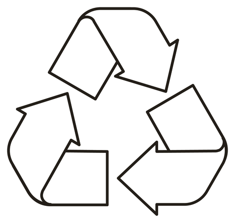 Recycling symbol coloring page free printable coloring pages