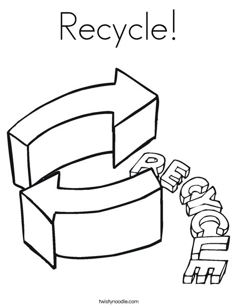 Recycle coloring page