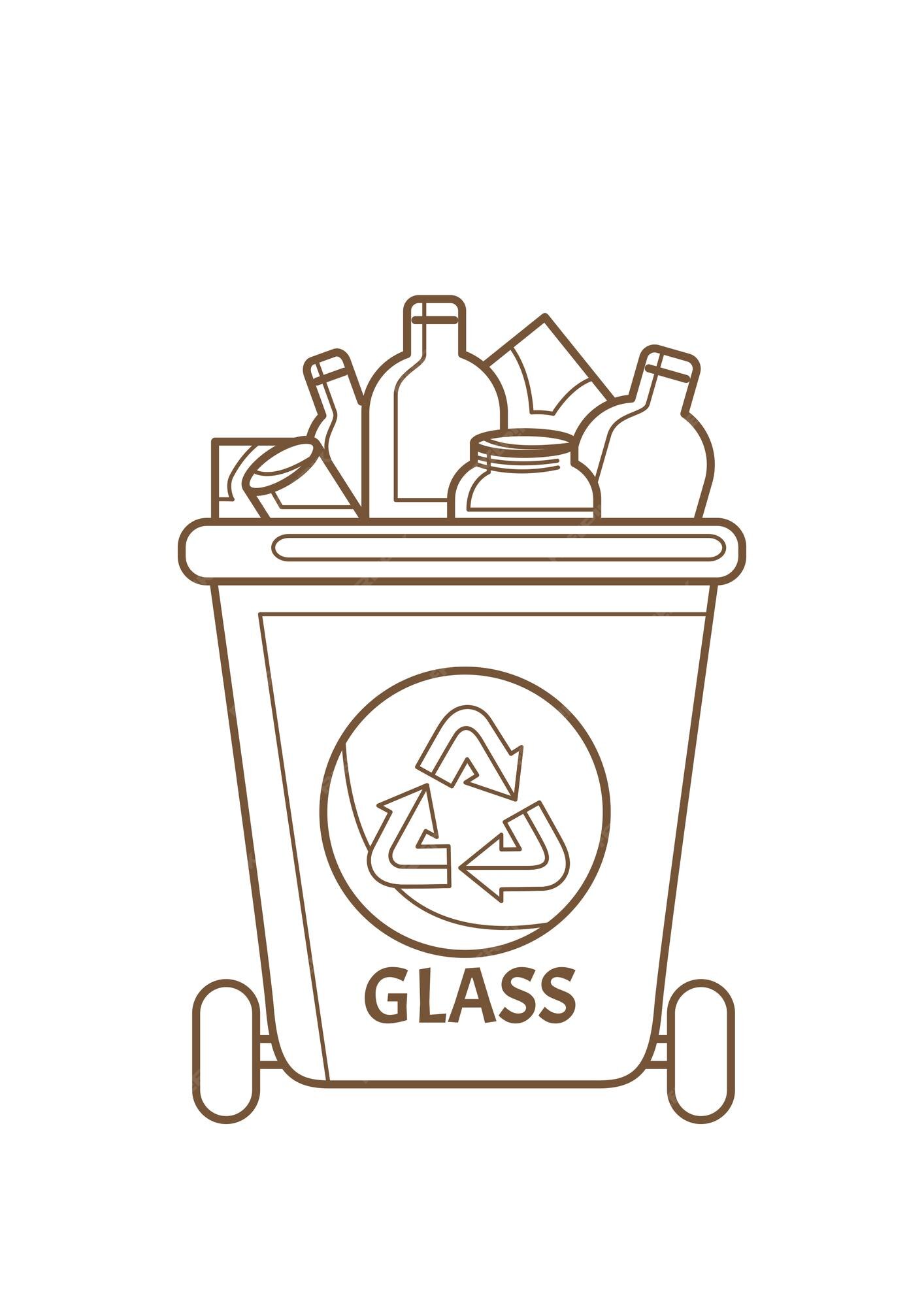 Premium vector go green technology glass reusable reduce recycle eco friendly cartoon coloring pages activity