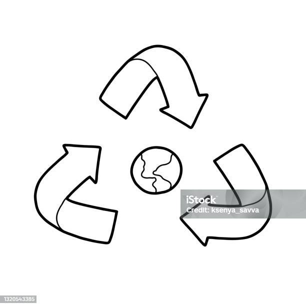 Coloring book recycle stock illustration