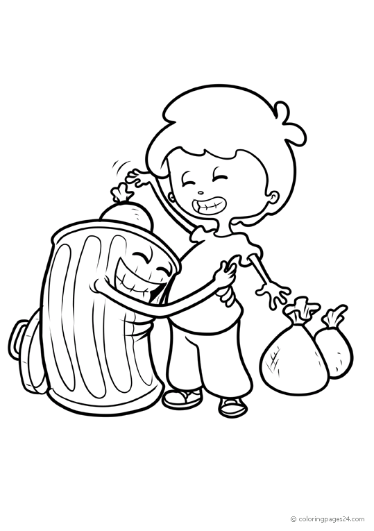 Recycling coloring pages