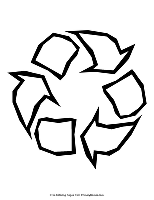 Recycle symbol coloring page â free printable pdf from