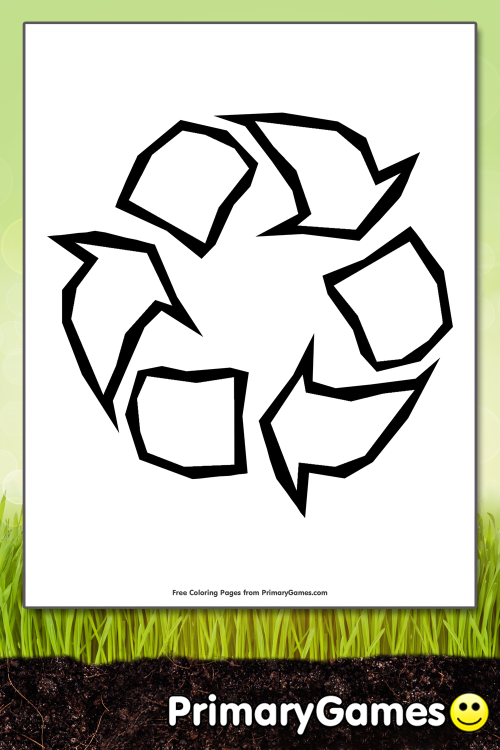 Recycle symbol coloring page â free printable pdf from