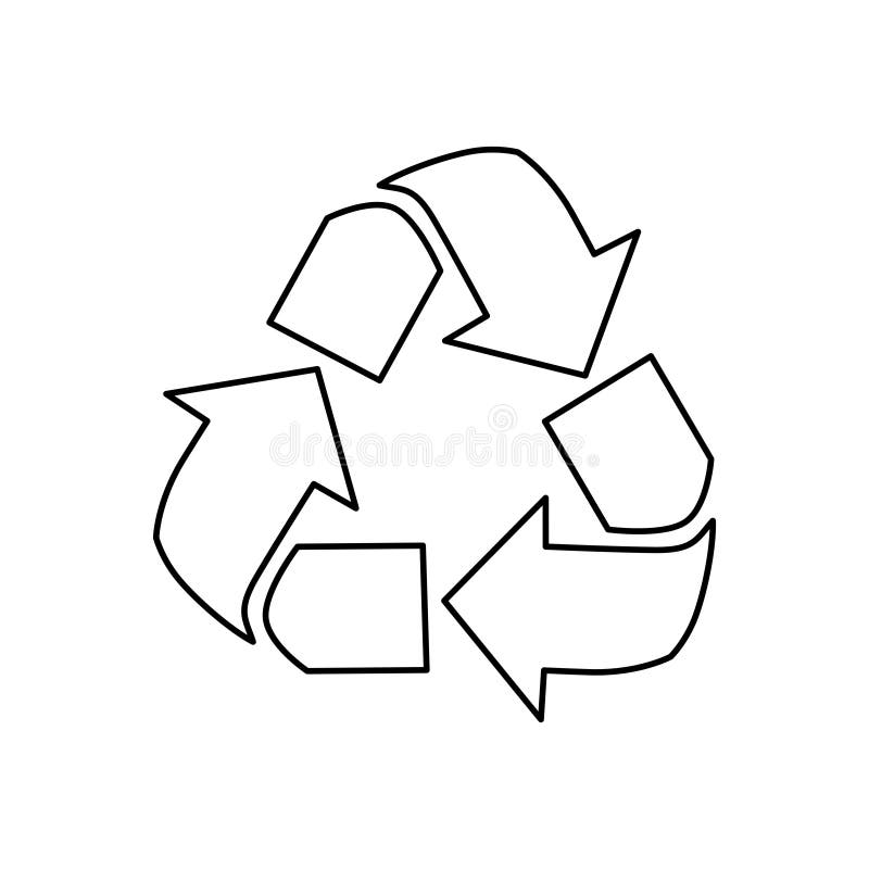 Vector recycle icon symbol or emblem isolated on white background reduce reuse recycle sign with for ecological zero waste stock vector