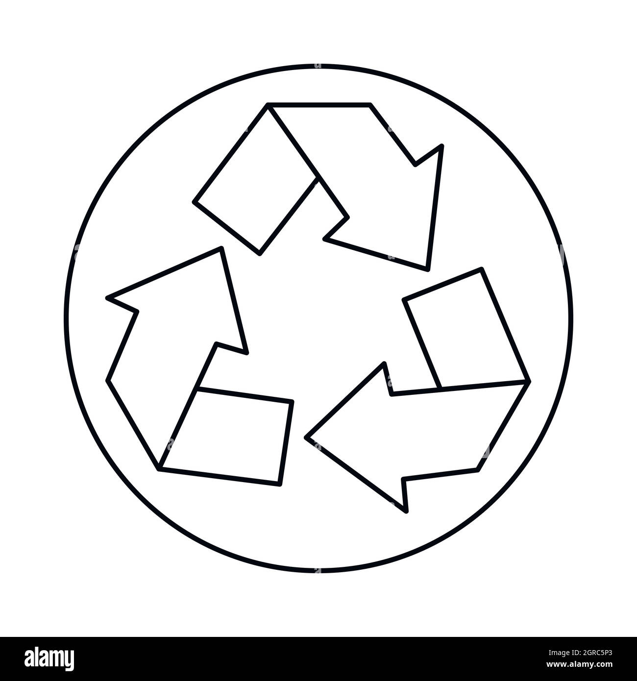 Recycle symbol icon outline style stock vector image art