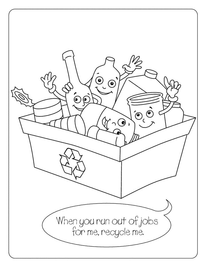 Recycling coloring pages