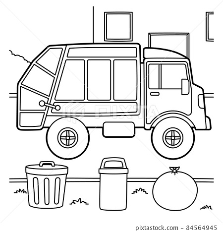 Garbage truck coloring page