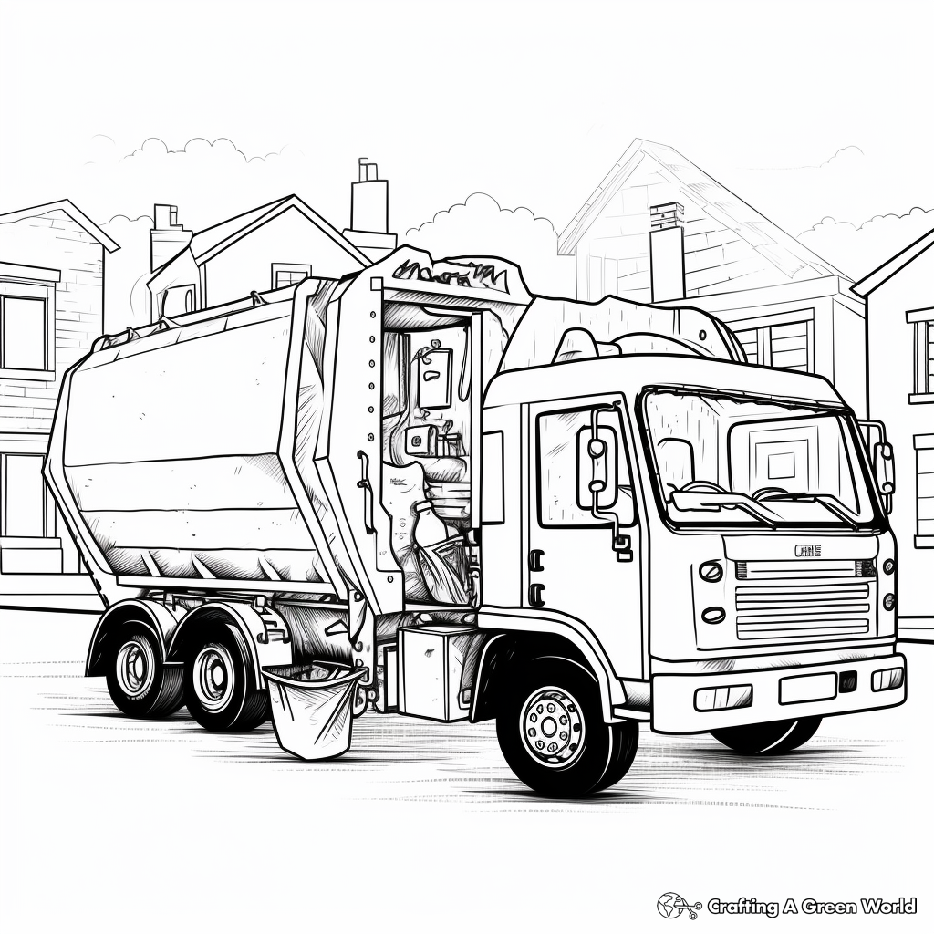 Recycling truck coloring pages