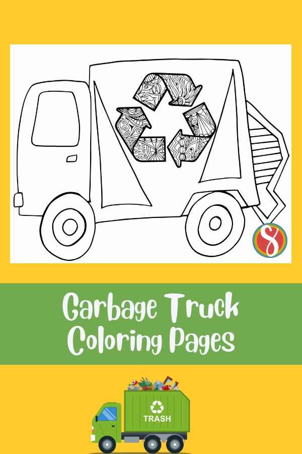 Free garbage truck coloring pages â stevie doodles