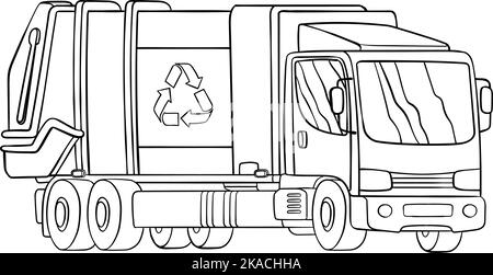 Coloring page garbage truck hi