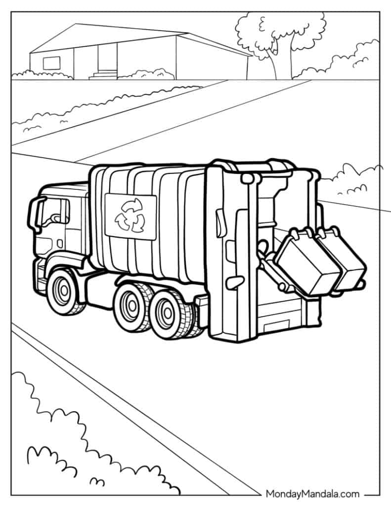 Truck coloring pages free pdf printables