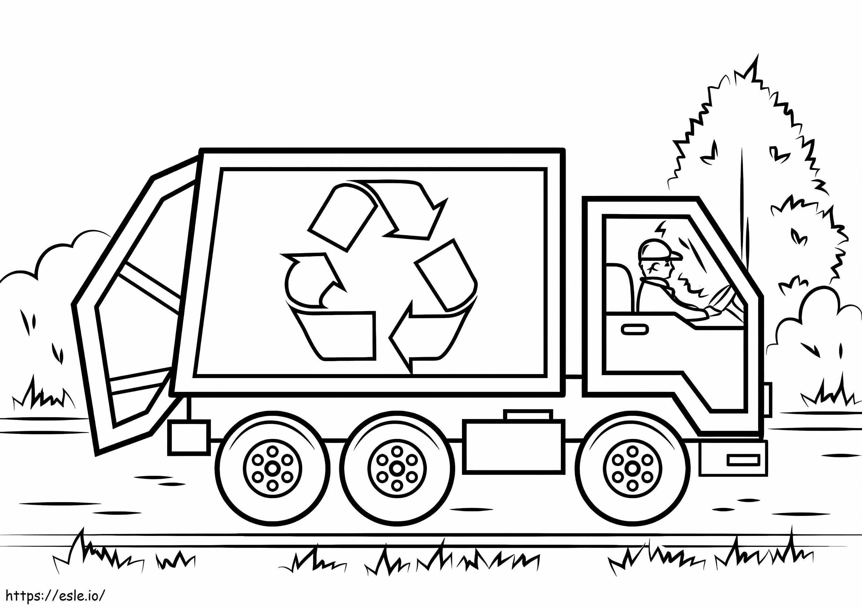 Recycling truck coloring page