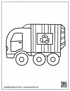 Garbage truck coloring page