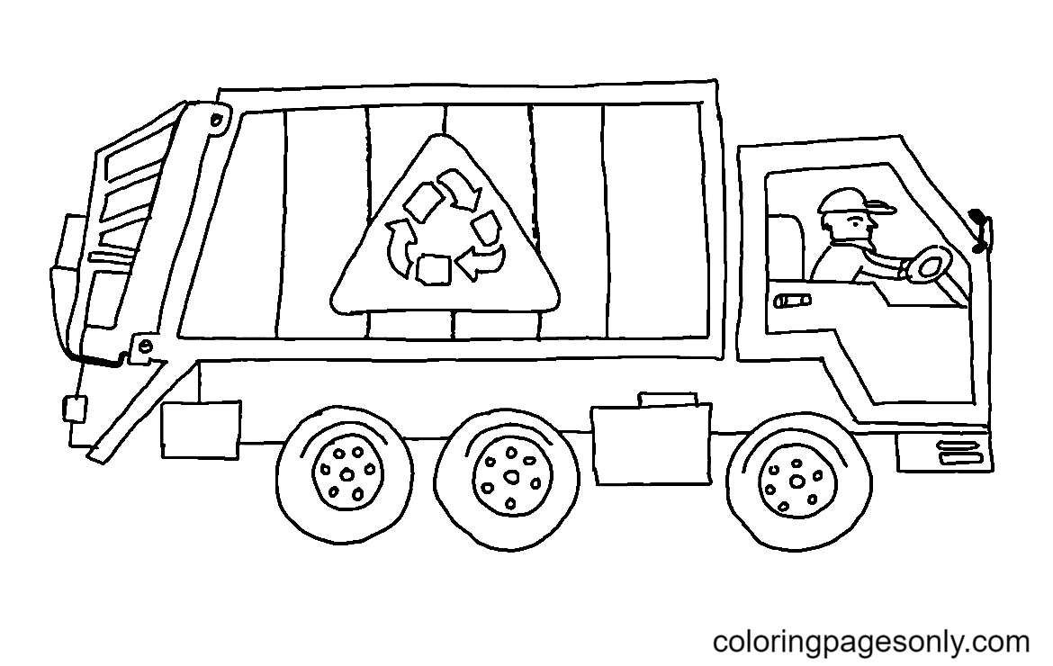 Garbage truck coloring pages printable for free download