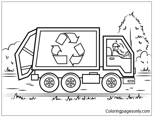 Recycling truck coloring page